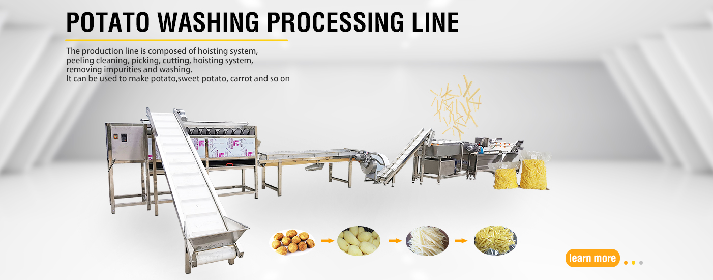 potato washing peeling production line