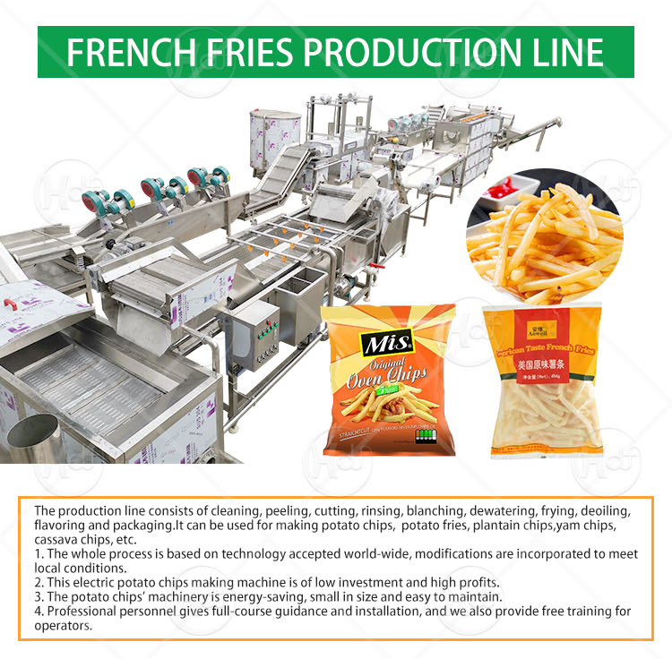 Full Automatic Potato French Fries Making Production Line - Potato Chips and french fries - 1