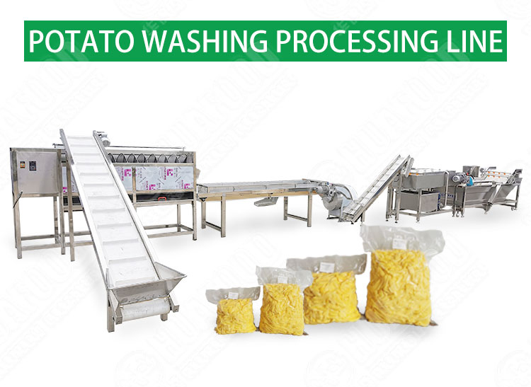Potato washing peeling machine / processing line - Fresh potato french strips - 1