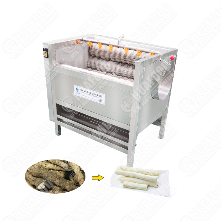 Potato hair roller cleaning and peeling machine