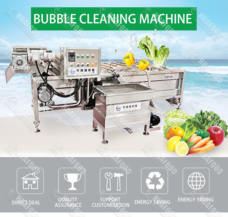 External Water Circulation Air Bubble Washing Machine - Potato Cleaning Machine - 1