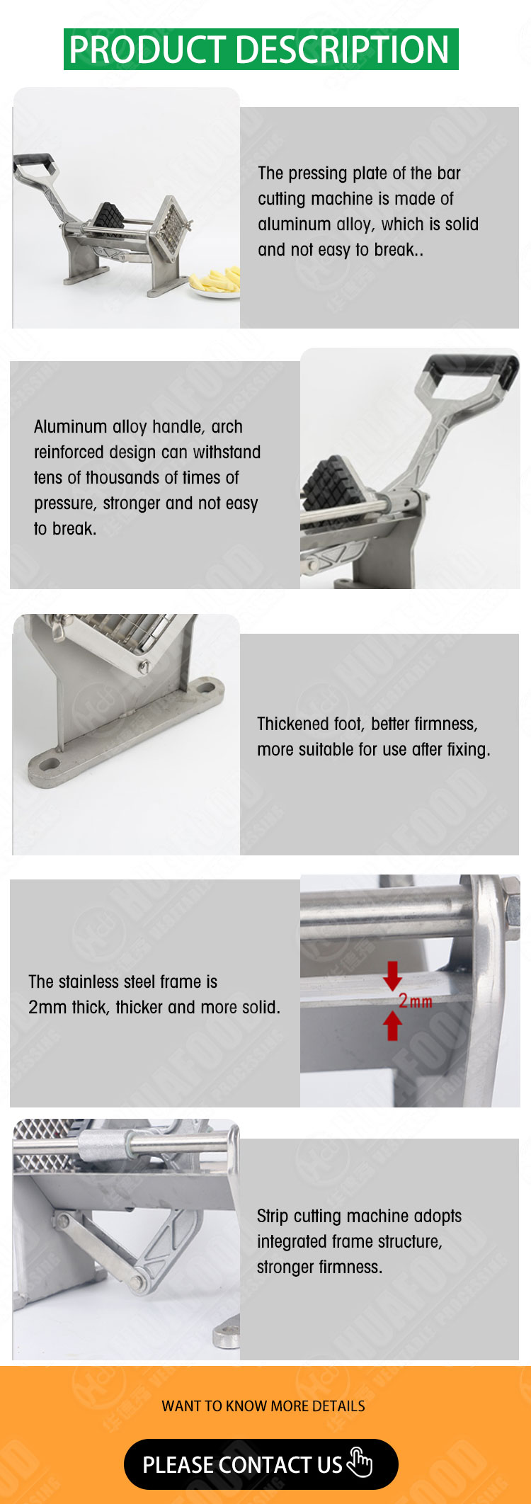 Manual operation hand press carrot sweet potato cutter machine for home use - Potato Cutting Machine - 1