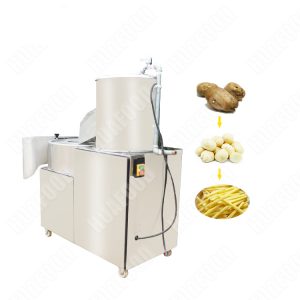 Auto potato washing peeling cutting machine