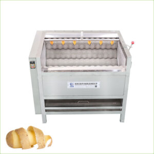 Automatic Potato Brush Washing And Peeling Machine 400kg/h