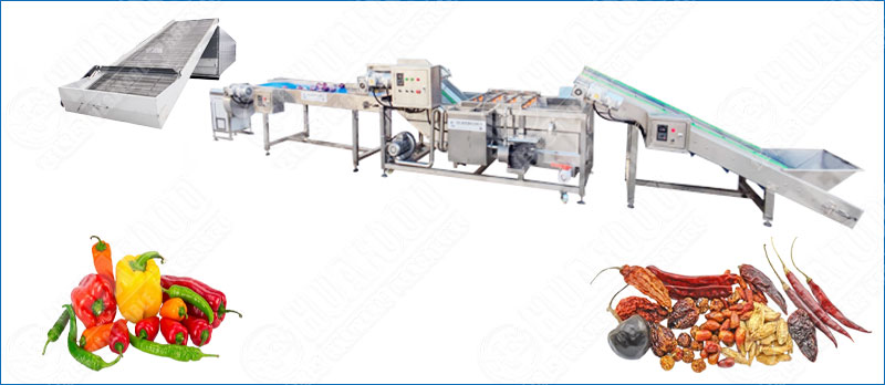 Large Capacity Chili Pepper Dehydration Processing Line Turnkey -  - 1