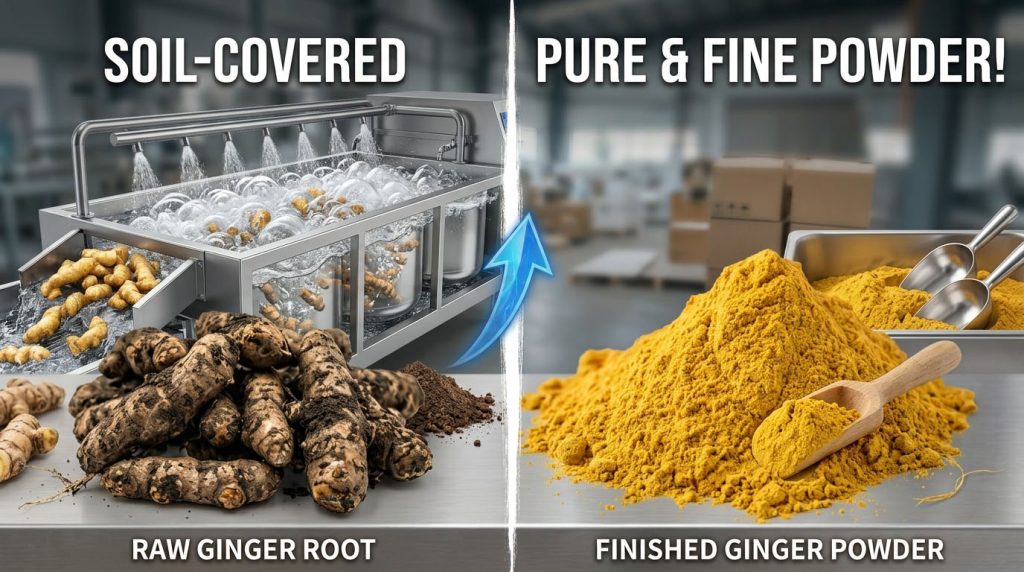 Ginger Powder Production Line - Vegetable Washing and Powdering Line - 1