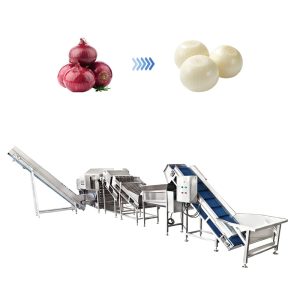 onion peeling and root cutting machine
