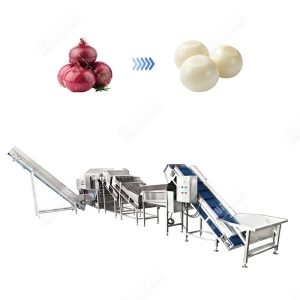 onion peeling and root cutting machine